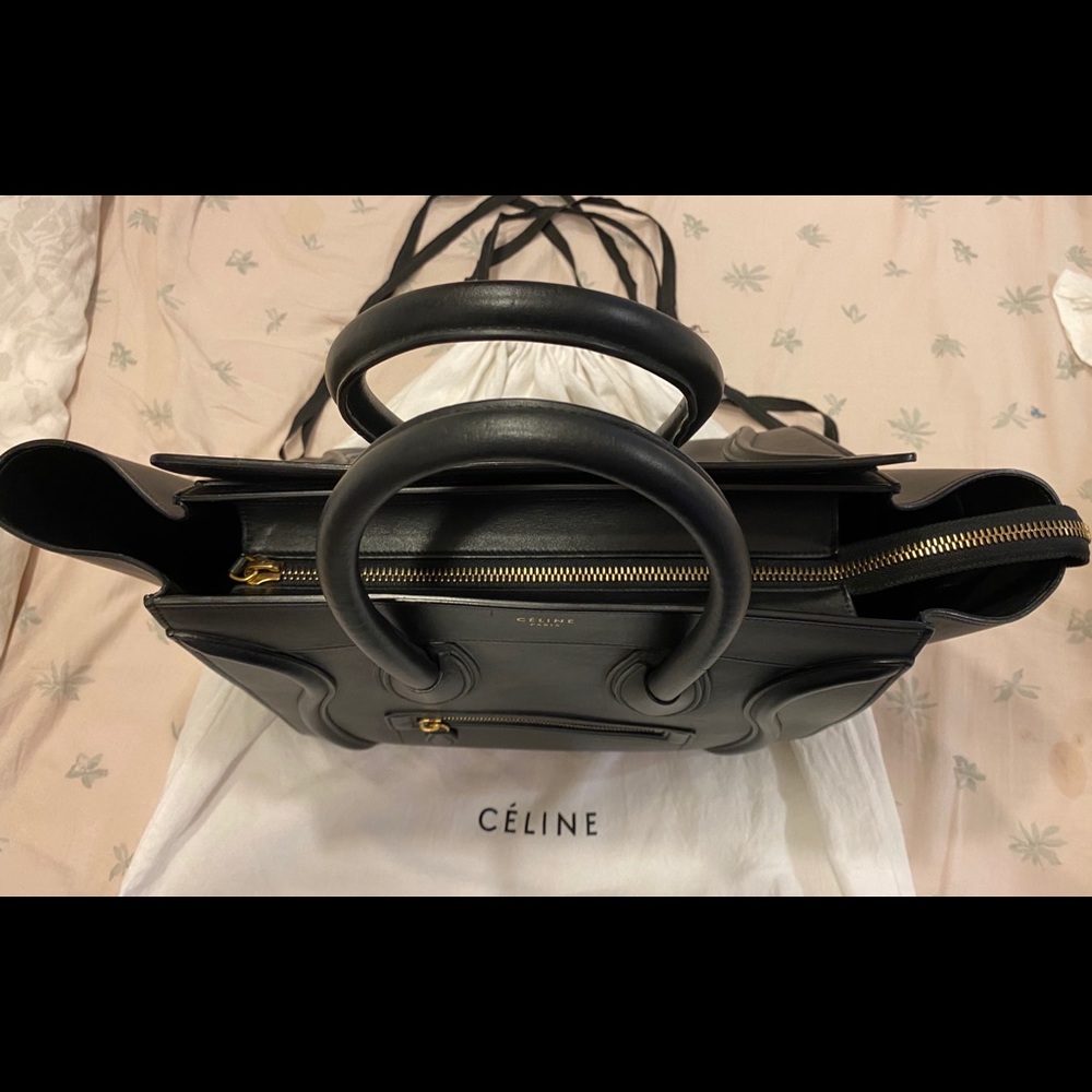 Celine Micro Luggage Handbag smooth calfskin black - Picture 10 of 10